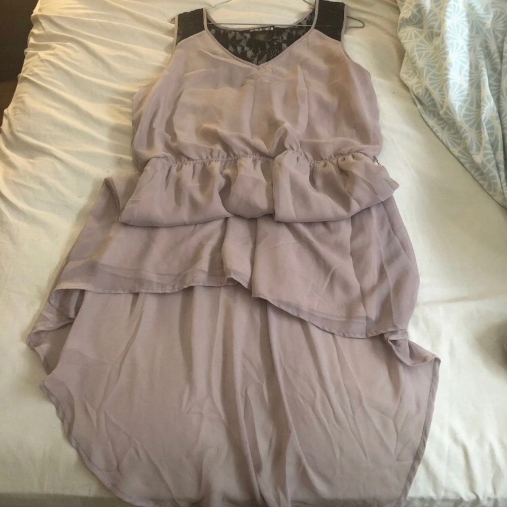 Beige high-low dress